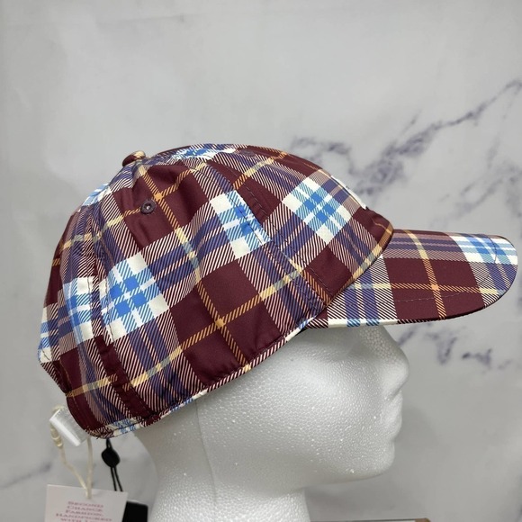 Rag & Bone | Addison Plaid Maroon & Blue Baseball Cap - Picture 3 of 12